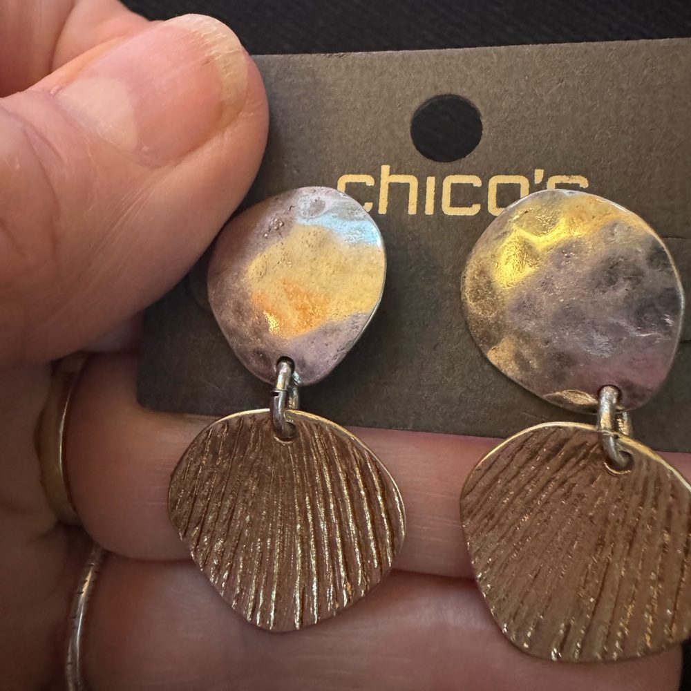 NWT BUNDLE Chico's J Jill Gold & Silver Earrings 4 pairs Pierced ears MSRP $109 - Picture 11 of 16